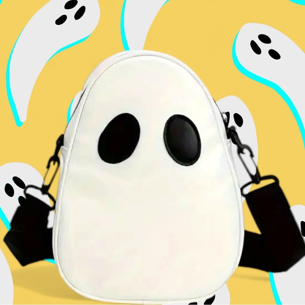 🆕 Ghost Crossbody Bag - Fashionable Vegan Leather Shoulder Purse - Zip Closure